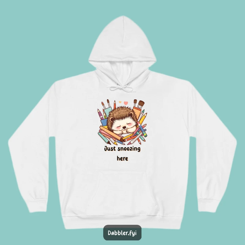 Funny Hedgehog Art Hoodie: Cozy Relaxation Wear, Ideal Humorous Gift for Artists
