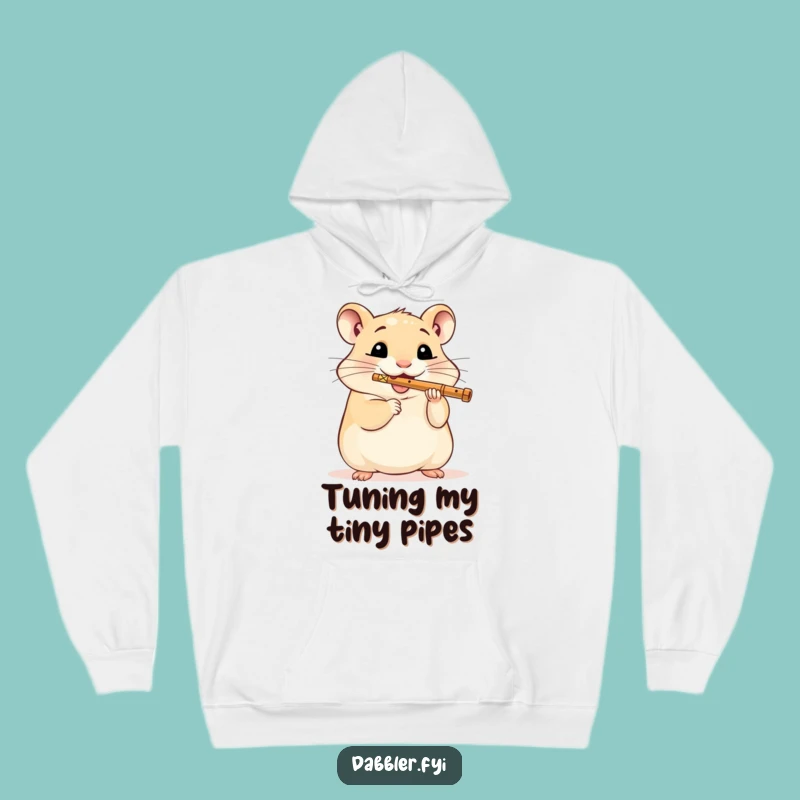 Cozy Funny Hamster Flute Player Hoodie: Warm Up with Laughter!