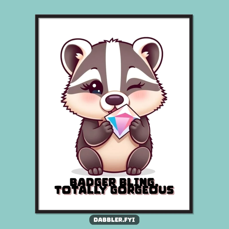 Free Printable Wall Art: Badger & Gem Art, Funny Downloadable Decor