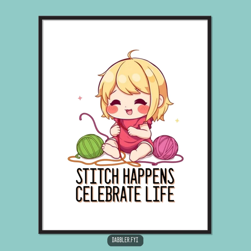 Free Printable Wall Art: Humorous Thread Artist Character, Funny Downloadable Decor