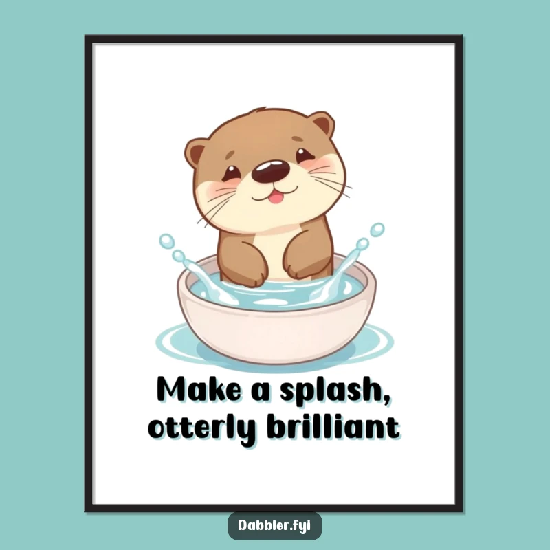 Free Printable Otter Art: Playful Splashy Fun Downloadable Wall Decor
