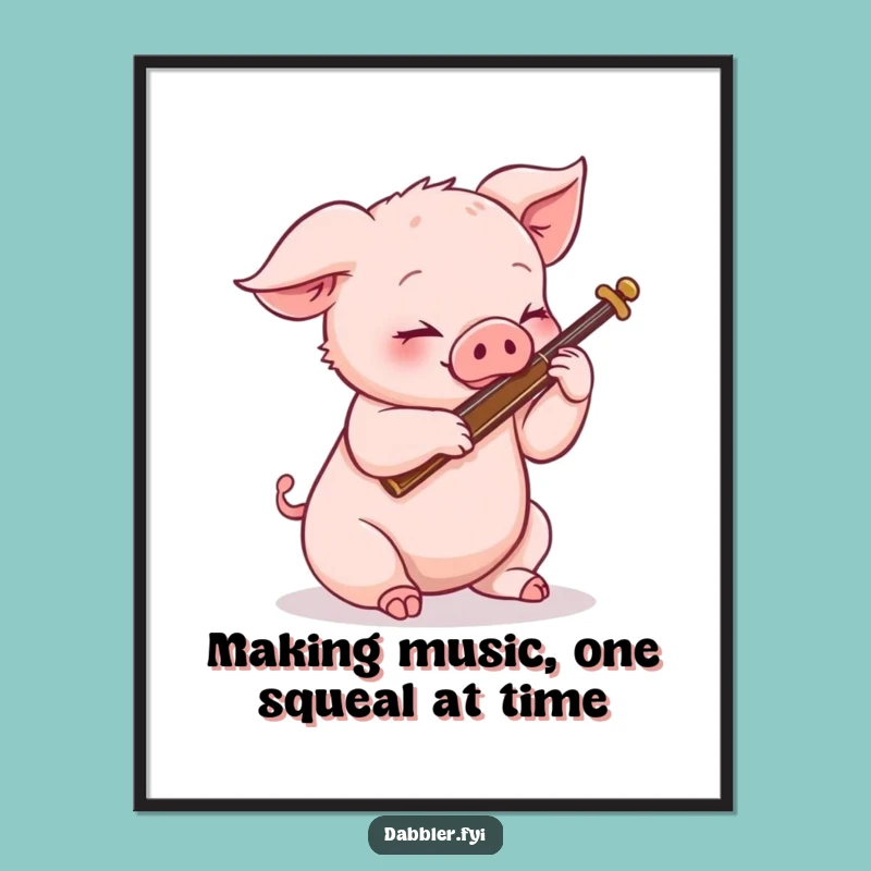 Free Printable Piglet Art: Musical Mayhem, Downloadable & Print-at-Home Quirky Decor