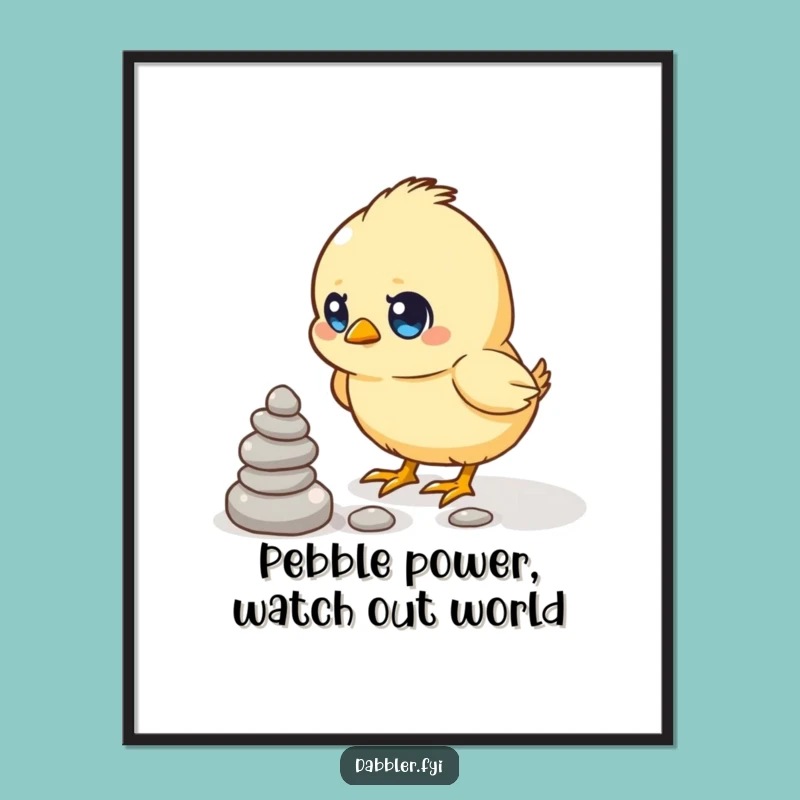 Free Printable Wall Art: Determined Chick Art, Funny Downloadable Decor for Kids