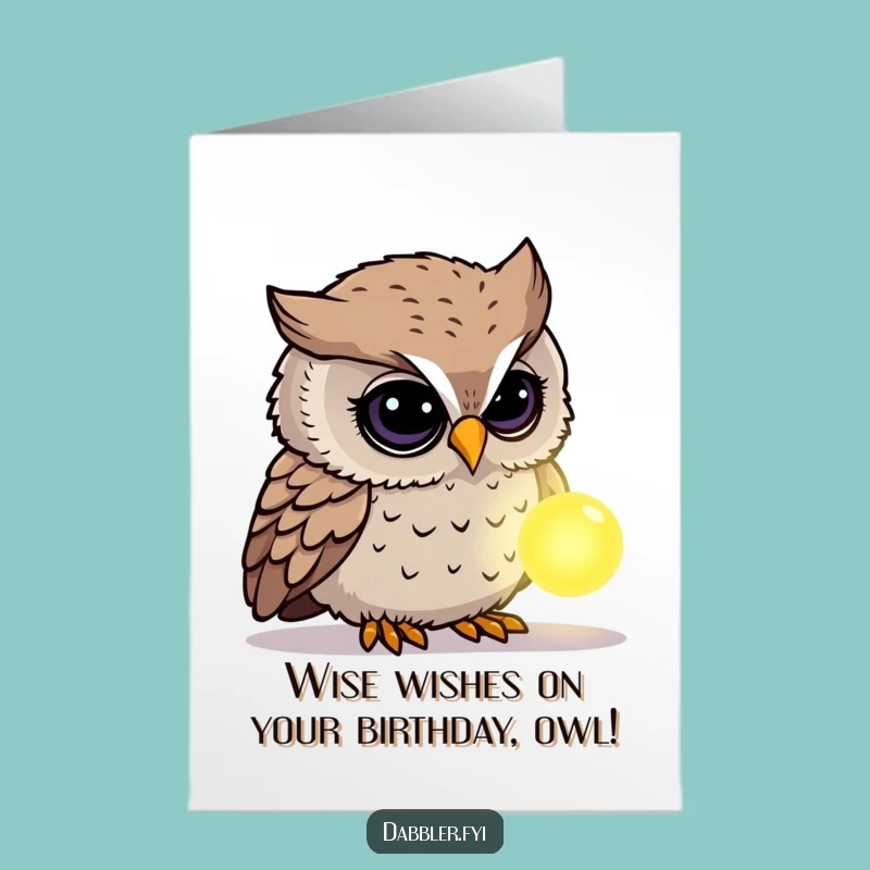Free Printable Owl Birthday Card: Mysterious Object Explorer for Funny Downloadable Gift