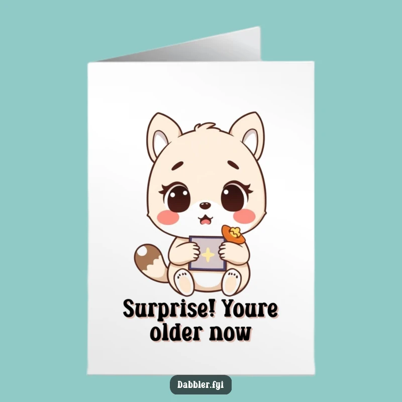 Free Printable Birthday Card: Surprised Animal Funny Downloadable Gift for Him Her
