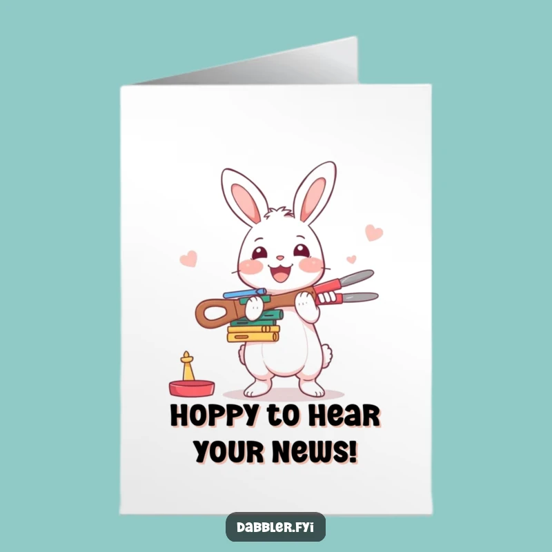 Free Printable Congrats Card: Funny Rabbit Crafter, Instant Downloadable Gift