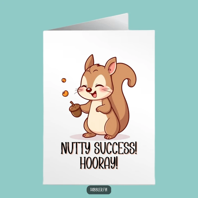 Free Printable Congrats Card: Funny Squirrel Acorn Toss - Hilarious Downloadable Gift!