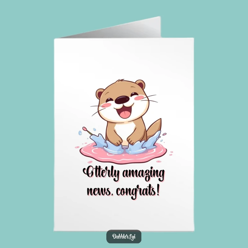 Free Printable Congrats Card: Otter's Paint Splash, Downloadable Funny Gift