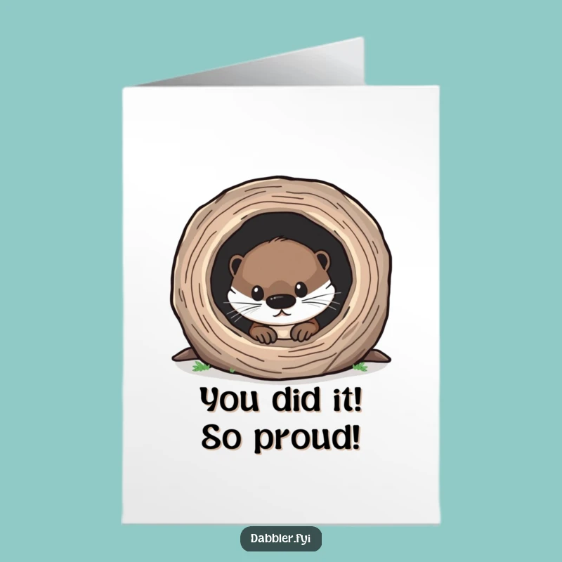 Free Printable Congrats Card: Curious Otter's Funny Achievement Downloadable Gift