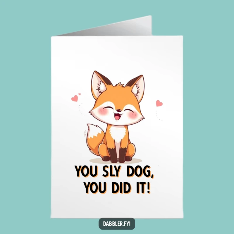 Free Printable Congrats Card: Stylish Fox Cheers Your Amazing Achievement!