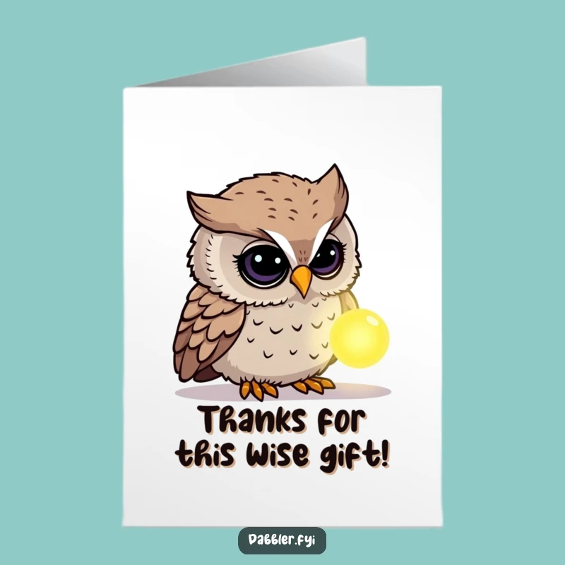 Free Printable Owl Thank You Card: Curious Explorer Gratitude Downloadable Gift