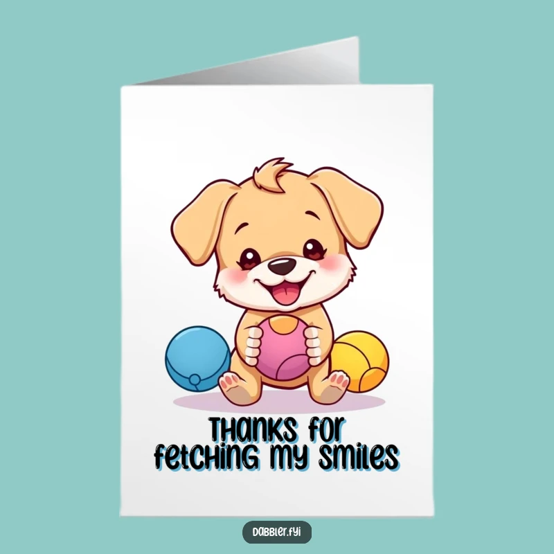 Free Printable Thank You Card: Puppy Juggling, Fun DIY Downloadable Gift