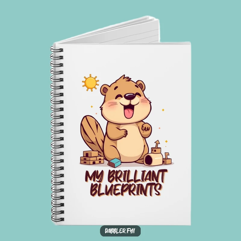 Funny Beaver Builder Notebook: Jot Down Plans with Enthusiastic Humor Gift