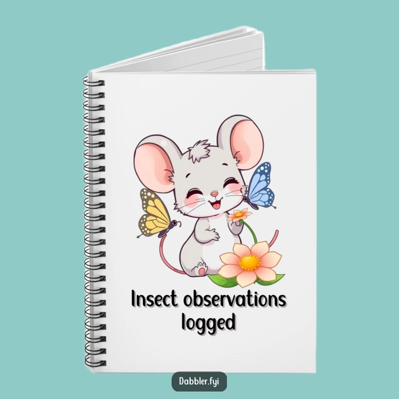 Funny Mouse Butterfly Notebook: Nature Journal, Cute Lined Book