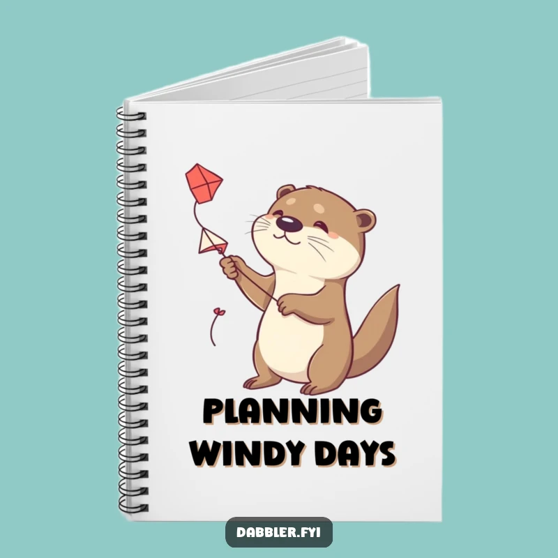 Funny Otter Kite Flyer Notebook: Determined Character Flying a Handmade Kite