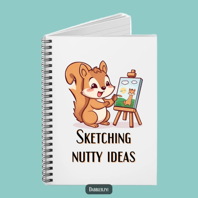 Funny Squirrel Artist Notebook: Cheerful Character Painting a Tiny Picture Excitedly