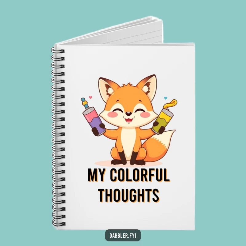 Funny Fox Notebook - Jot Down Ideas with Playful Artistry Gift