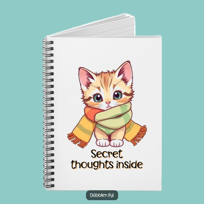 Funny Kitten Scarf Notebook: Jot Down Ideas with a Cute Peek, Wonderful Funny Gift