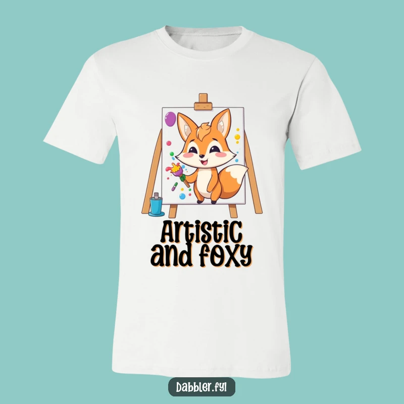 Funny Fox Artist Tee: Creative Splashing Friend, Adorable Funny Gift!