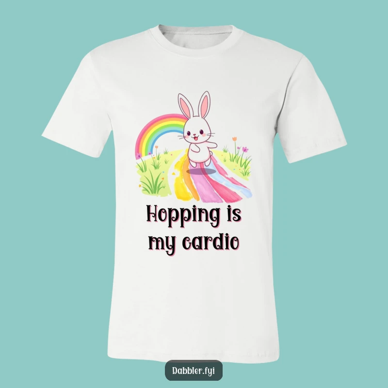 Funny Rabbit Rainbow Path T-Shirt: Hilarious Art Gift for Joyful Souls and Happy Hoppers