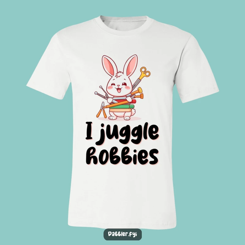 Funny Rabbit Crafter T-Shirt: Happy Bunny Stacking Tools, Hilarious Hobbyist Gift