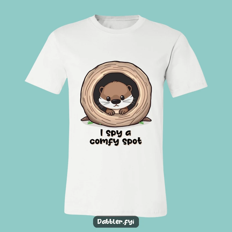 Funny Otter T-Shirt: Curious Peek Design, Hilarious Animal Tee