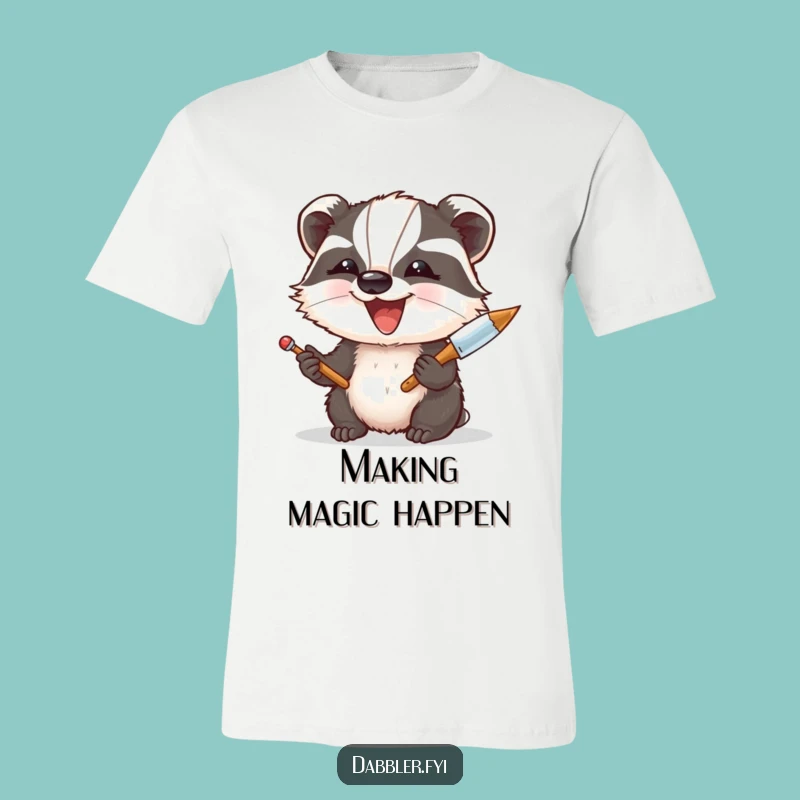 Funny Badger Palette Knife T-Shirt: Wearable Art, Perfect Humorous Gift for Creative Souls