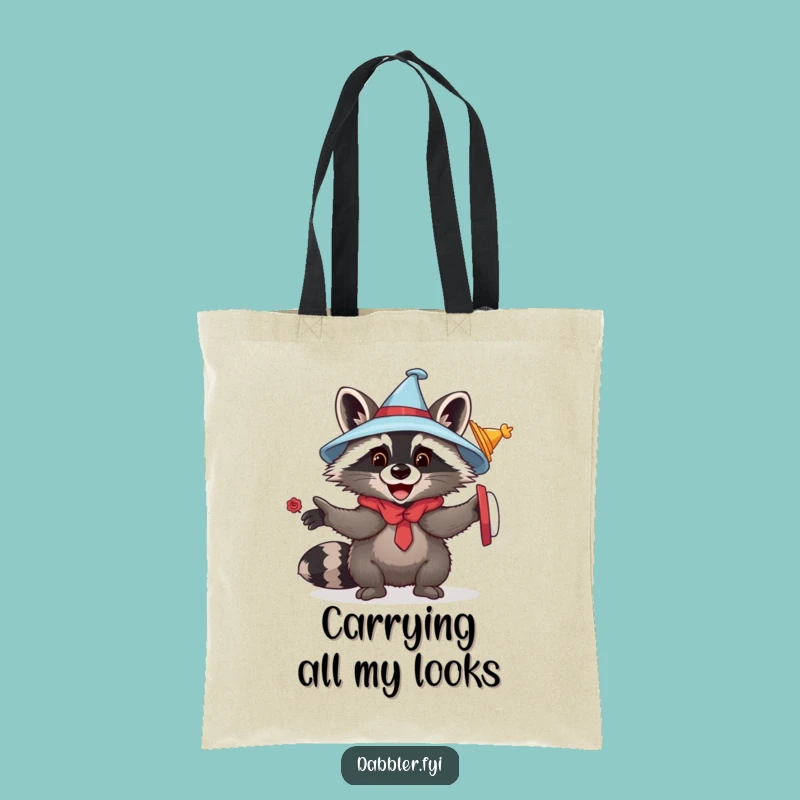 Funny Raccoon Hat Tote Bag: Playful Critter Style for a Chic Gift