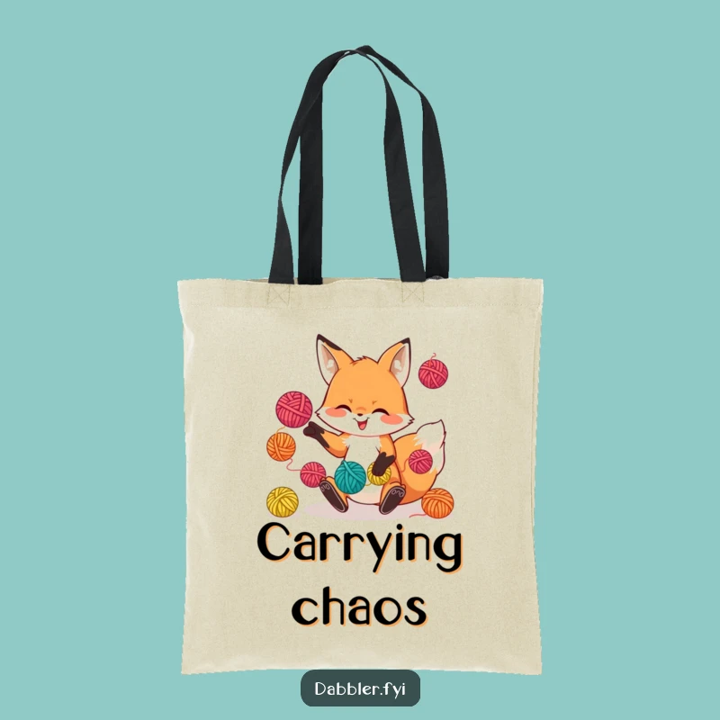 Funny Fox Juggling Tote Bag: Carry Your Supplies with Playful Style