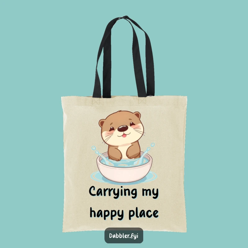 Funny Otter Tote Bag: Stylish Splash Design - Eco-Friendly & Hilarious Animal Accessory!