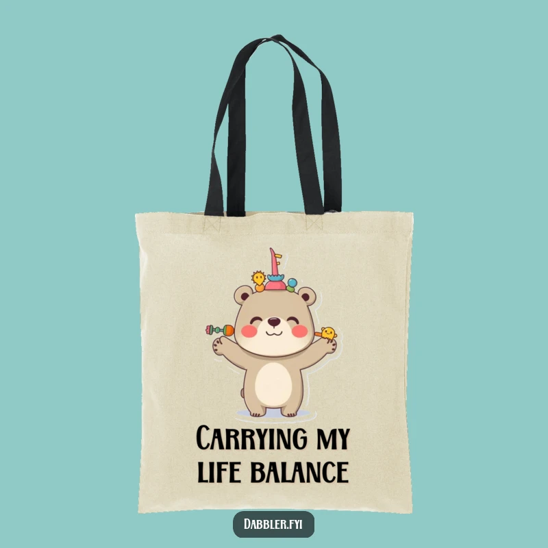 Funny Bear Tote Bag: Carry Your Balance with Style, Gift