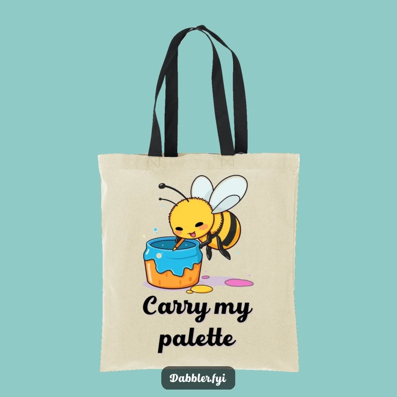 Funny Busy Bee Tote Bag - Carry Your Art Supplies with Humor