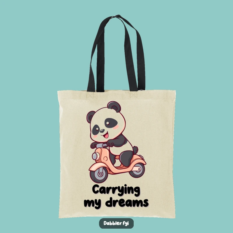 Funny Panda Scooter Tote Bag: Spunky Panda, Stylish & Humorous, Perfect Funny Gift