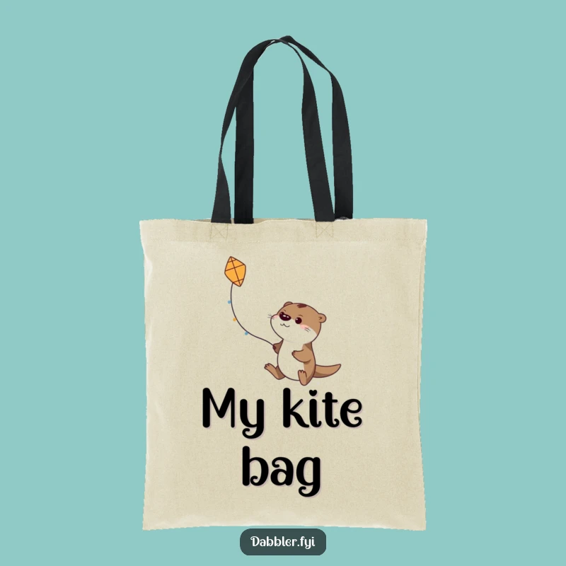 Funny Otter Kite Flyer Tote Bag: Determined Otter Adventure, Stylish Funny Gift