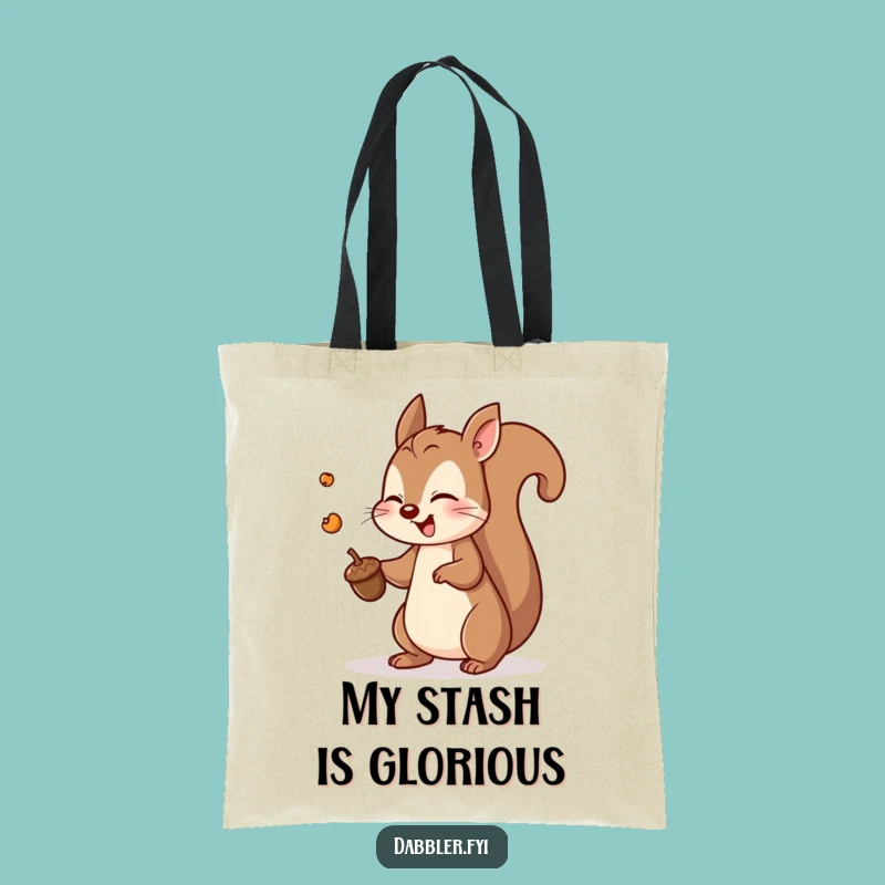 Funny Squirrel Tote Bag: Playful Acorn Toss, Chic Funny Gift for Busy Bees