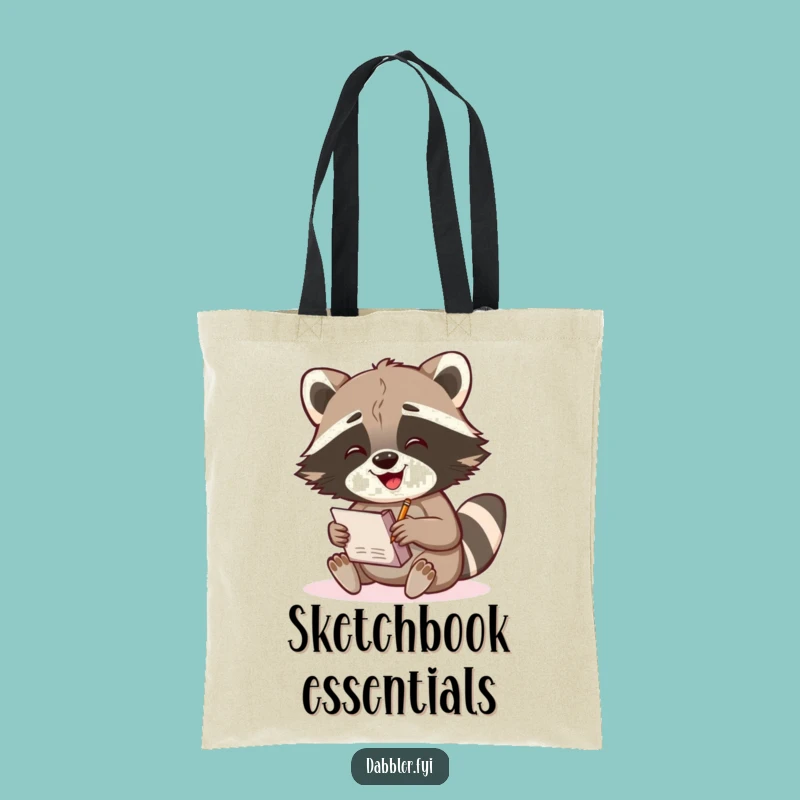 Funny Raccoon Sketch Tote Bag: Gleeful Artist Bag, Carry Your Creations, Perfect Funny Gift