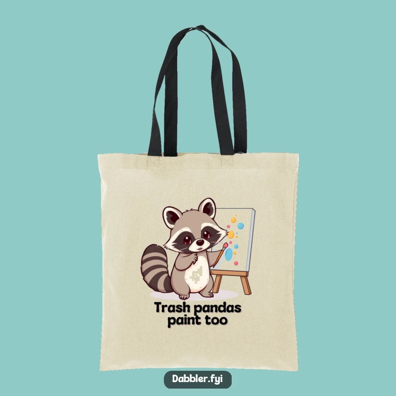 Funny Raccoon Art Tote Bag: Carry Your Supplies with Mischievous Flair